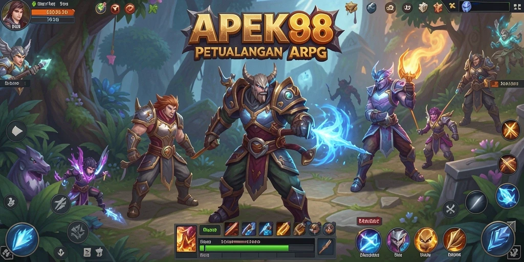 Screenshot APEK88 menampilkan aksi pertempuran epik dalam game ARPG.