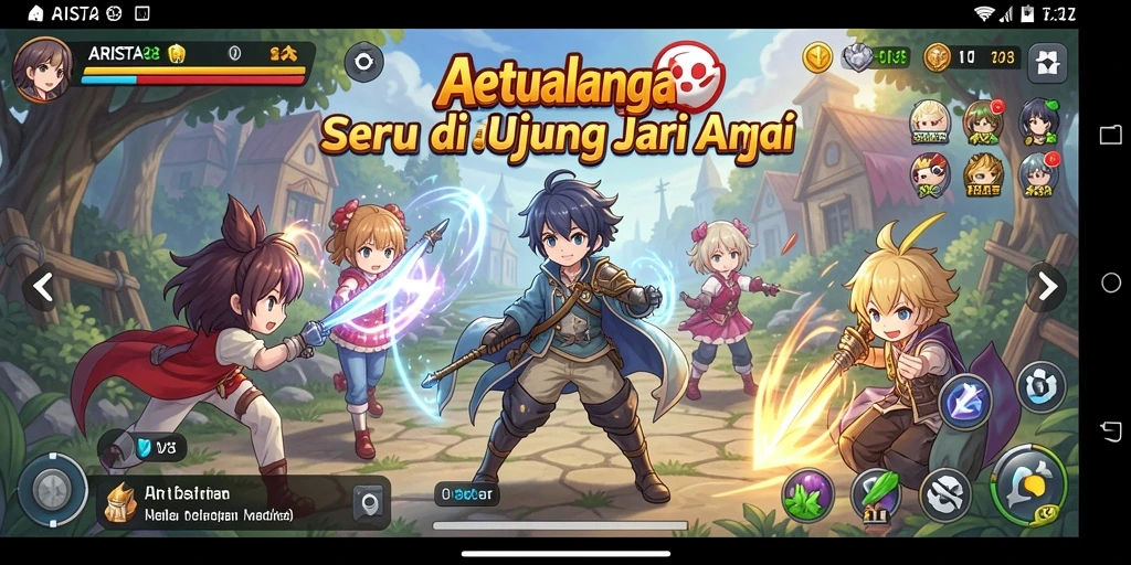 Tampilan gameplay ARISTA88 dengan karakter Anime yang menarik.