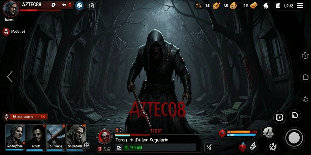 Tampilan gameplay AZTEC88 yang mencekam dan penuh ketegangan.