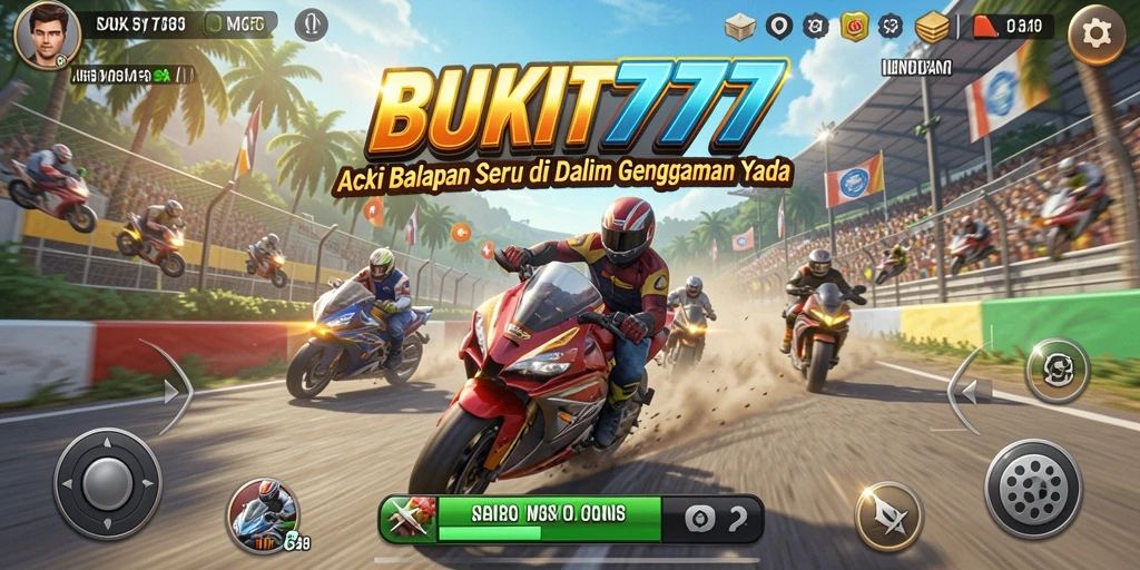 Tampilan menegangkan dari gameplay BUKIT777 dengan mobil balap yang siap melaju.