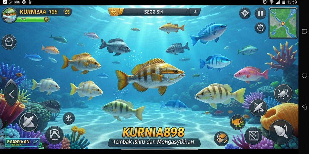 Screenshot gameplay KURNIA898 dengan aksi menembak ikan yang seru.