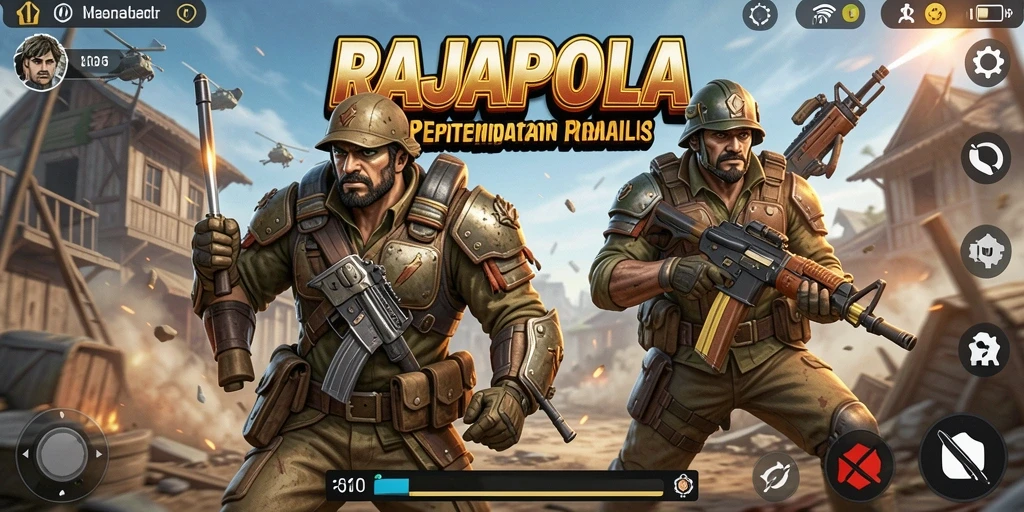 Tampilan seru dari gameplay RAJAPOLA selama pertempuran Battle Royale.