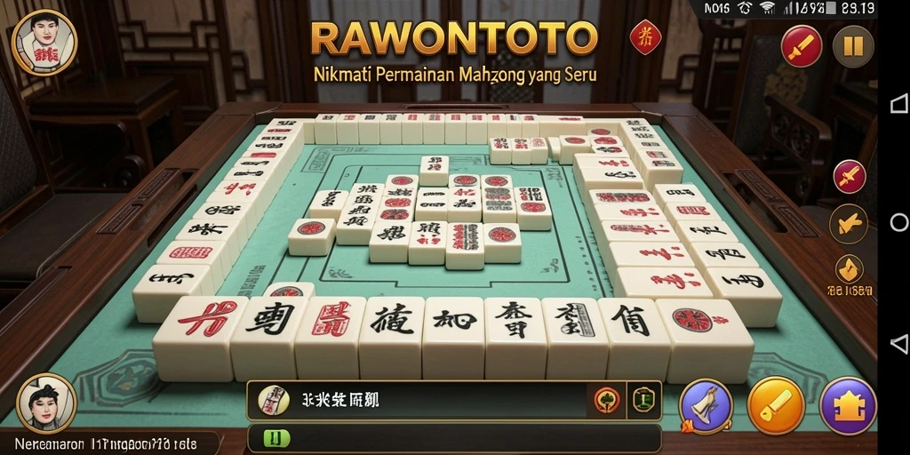 Gameplay seru RAWONTOTO dengan grafis Mahjong yang menawan.