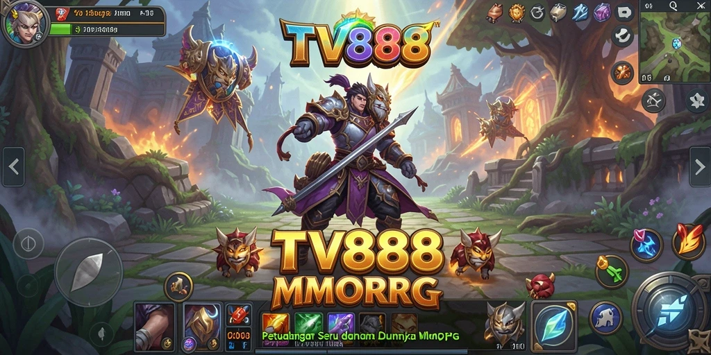 Tangkapan layar gameplay TV888 menampilkan aksi seru dalam dunia MMORPG.